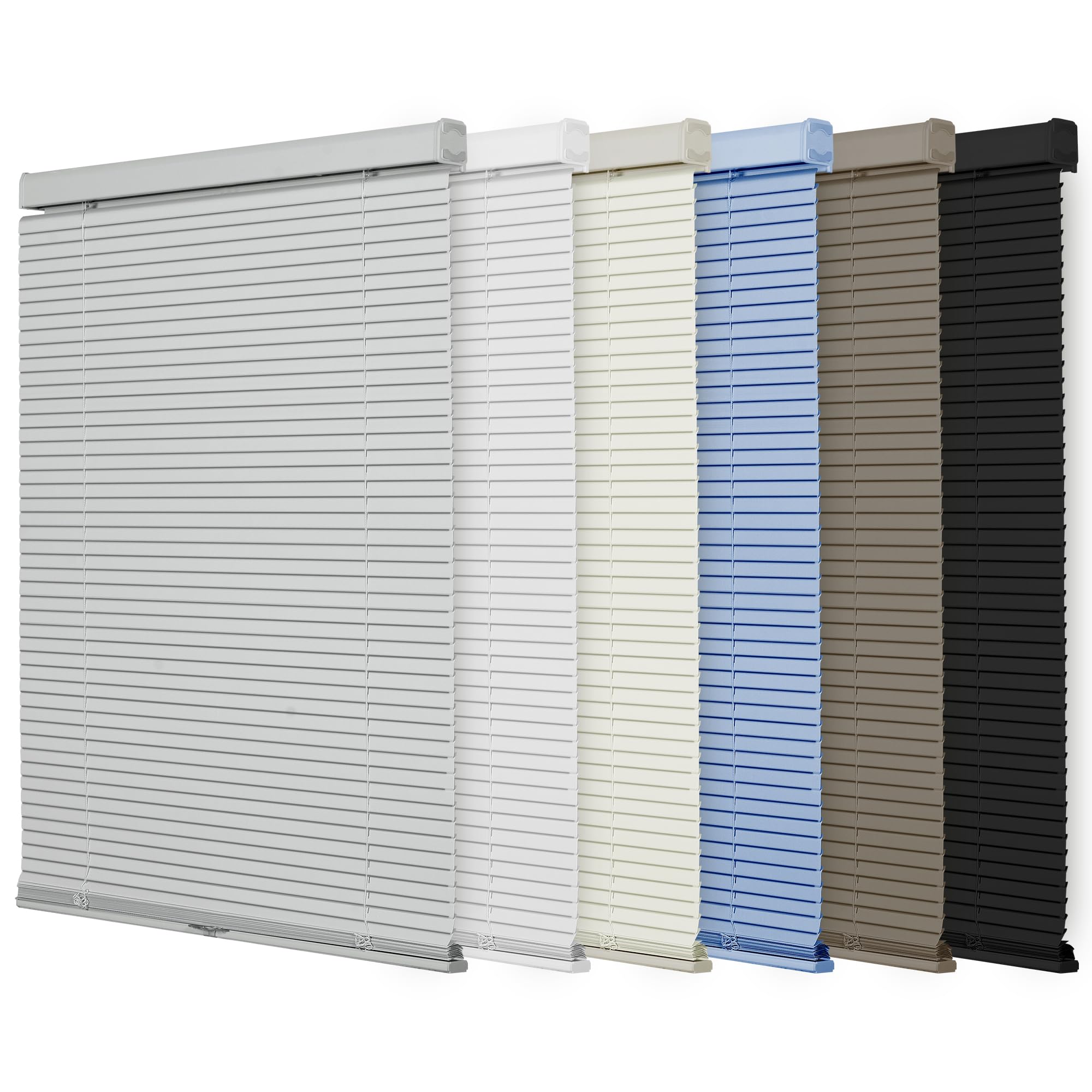 BERISSA Cordless Horizontal Blinds 1" Aluminum Vinyl Mini Blinds for