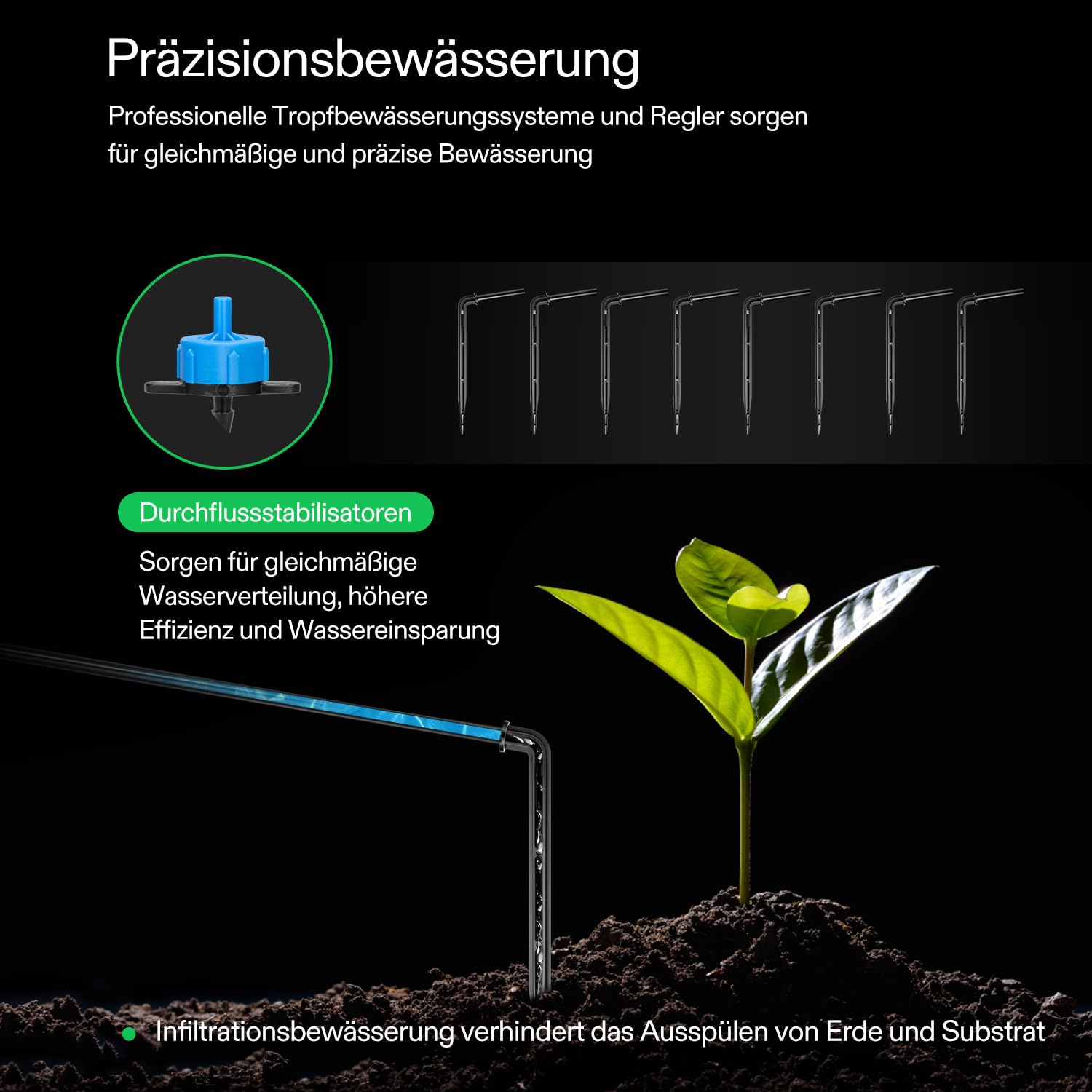 VIVOSUN Bewässerungssystem automatisches Tropfbewässerungsset 15W mit Pumpe,Timer und Regler,8 Tropfer für Indoor und Outdoor Pflanzen