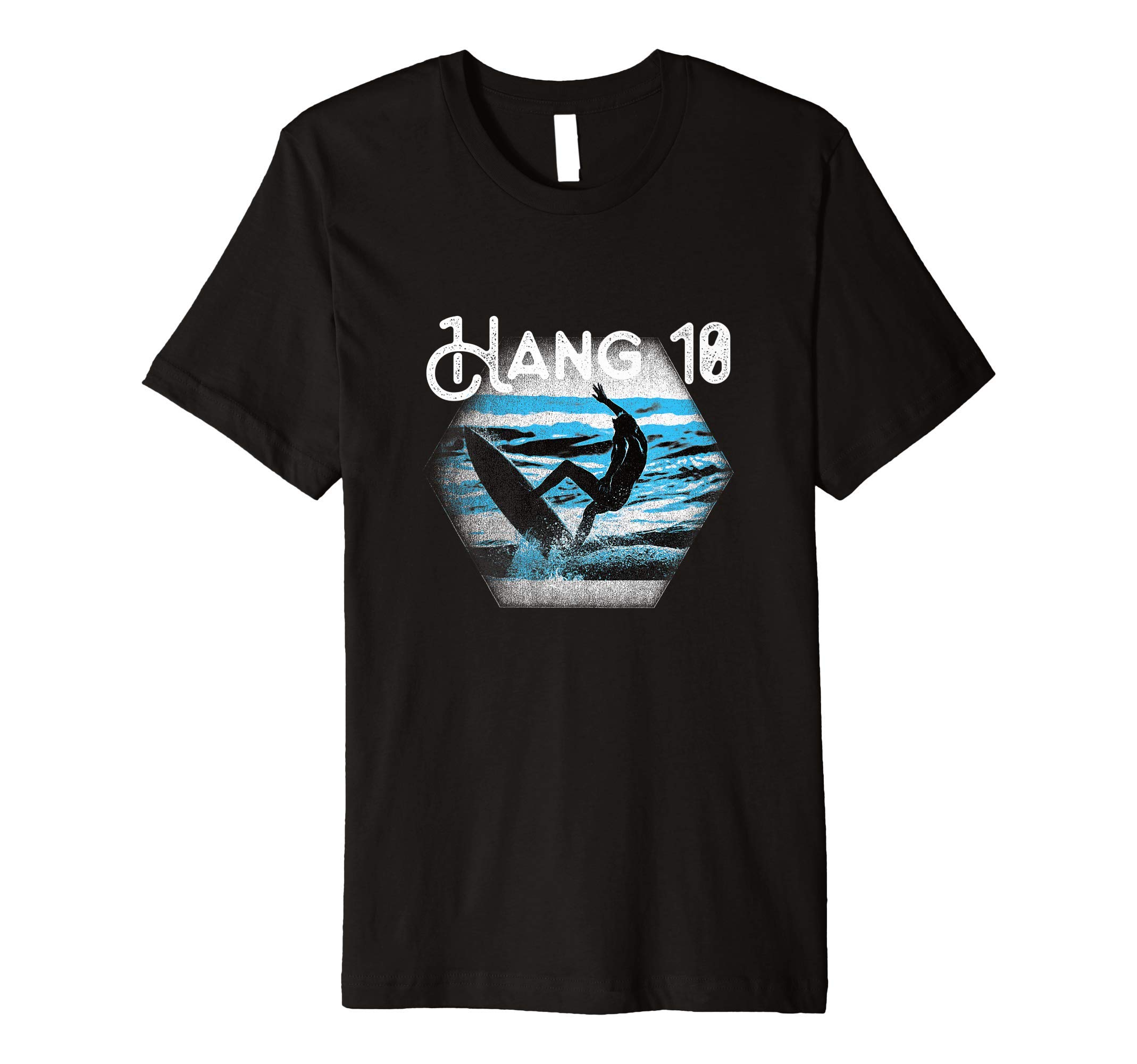 Hang Loose Big Wave Surfer Ink Stamp Distressed Premium T-Shirt