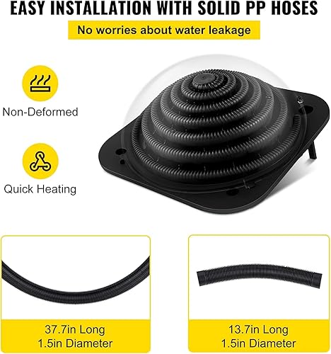 Miniatura 5 de VEVOR, Natación interiorsobre el suelo, una unidad de agua, al aire libre, calienta piscinas de hasta 2641 galones, cúpula alimentada por energía