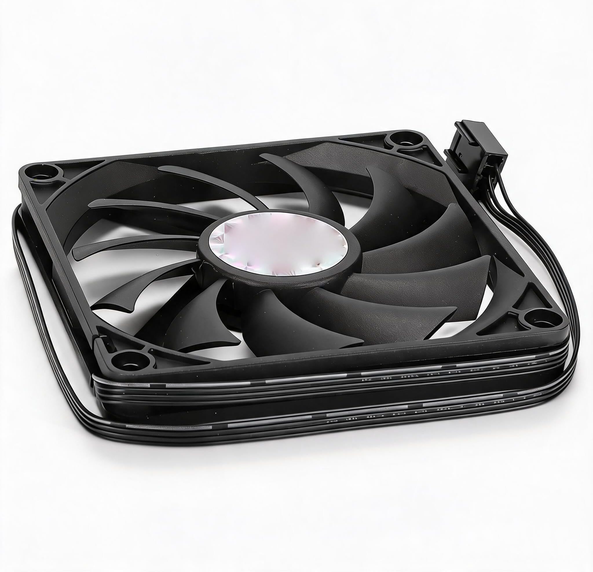 مروحة تبريد كيس كمبيوتر 80 مم بتحكم ذكي PWM وسرعة فائقة | 80mm Computer Case Fan Cooling Ultra Thin 4 PIN PWM Intelligent Speed Regulation Chassis Fan