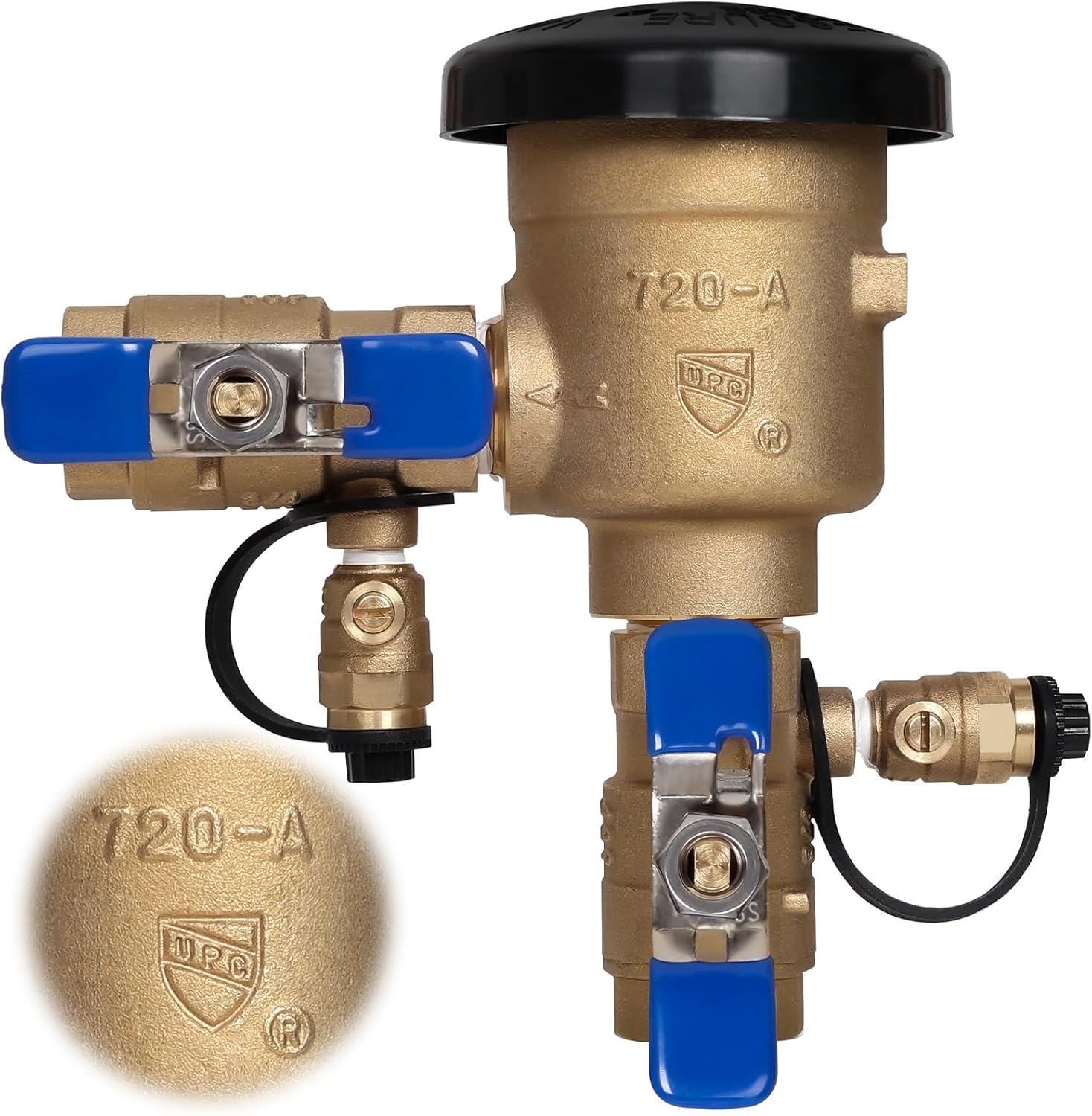 【UPC® Certified】3/4" Brass Pressure Vacuum Breaker, Max 400PSI Sprinkler Backflow Preventer for Non-Potable Systems Like Irrigation & Industry