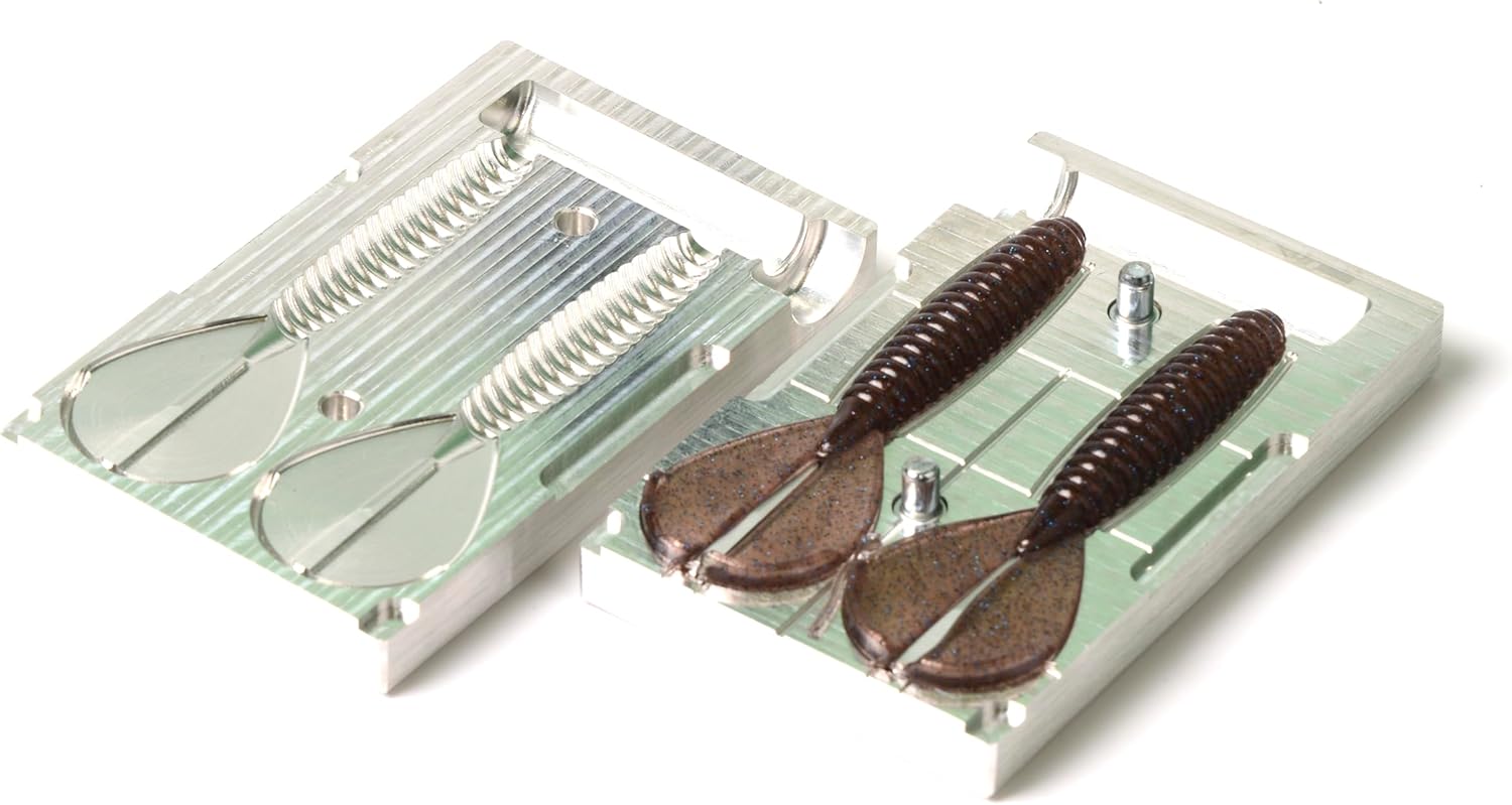 Soft Plastiс Mold Lure Injection Molds Fishing Lures Mold Twin Tail Menace 3.4'' Aluminium Two Cavity - Image 4