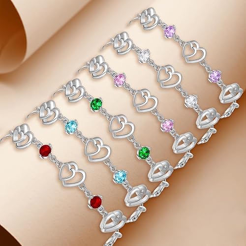 Miniatura 6 de Bracelets for Women 925 Sterling Silver Love Heart Bracelet Charms Bracelet Trendy Dainty Gift for Ladies Wife Bride Sister Friend Anniversary