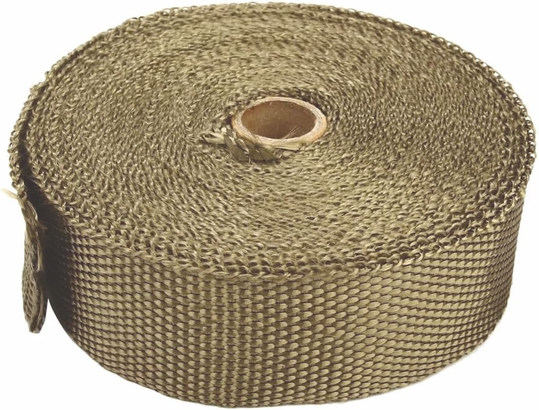 1 Rolls x Titanium Lava Header Manifold Exhaust Heat Wrap Tape 20 Ties 2" X 50ft