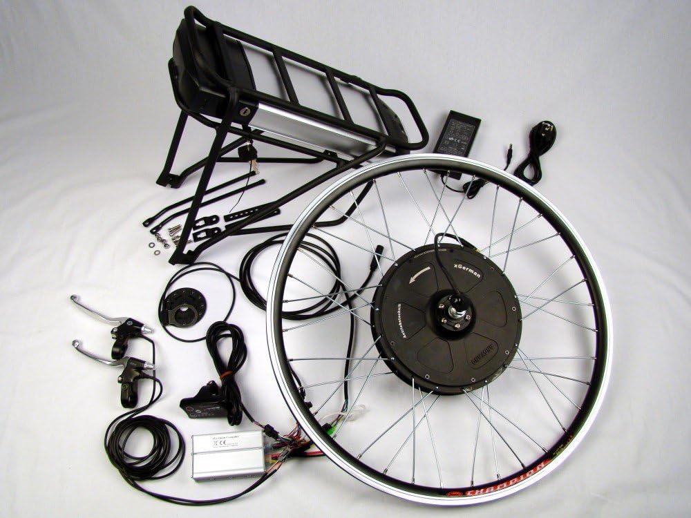 Retrofit Kit 500 W/36 V Front Wheel Drive with LED Display and Pannier Rack Battery 11 Ah, Wheel Size: 28 Inches