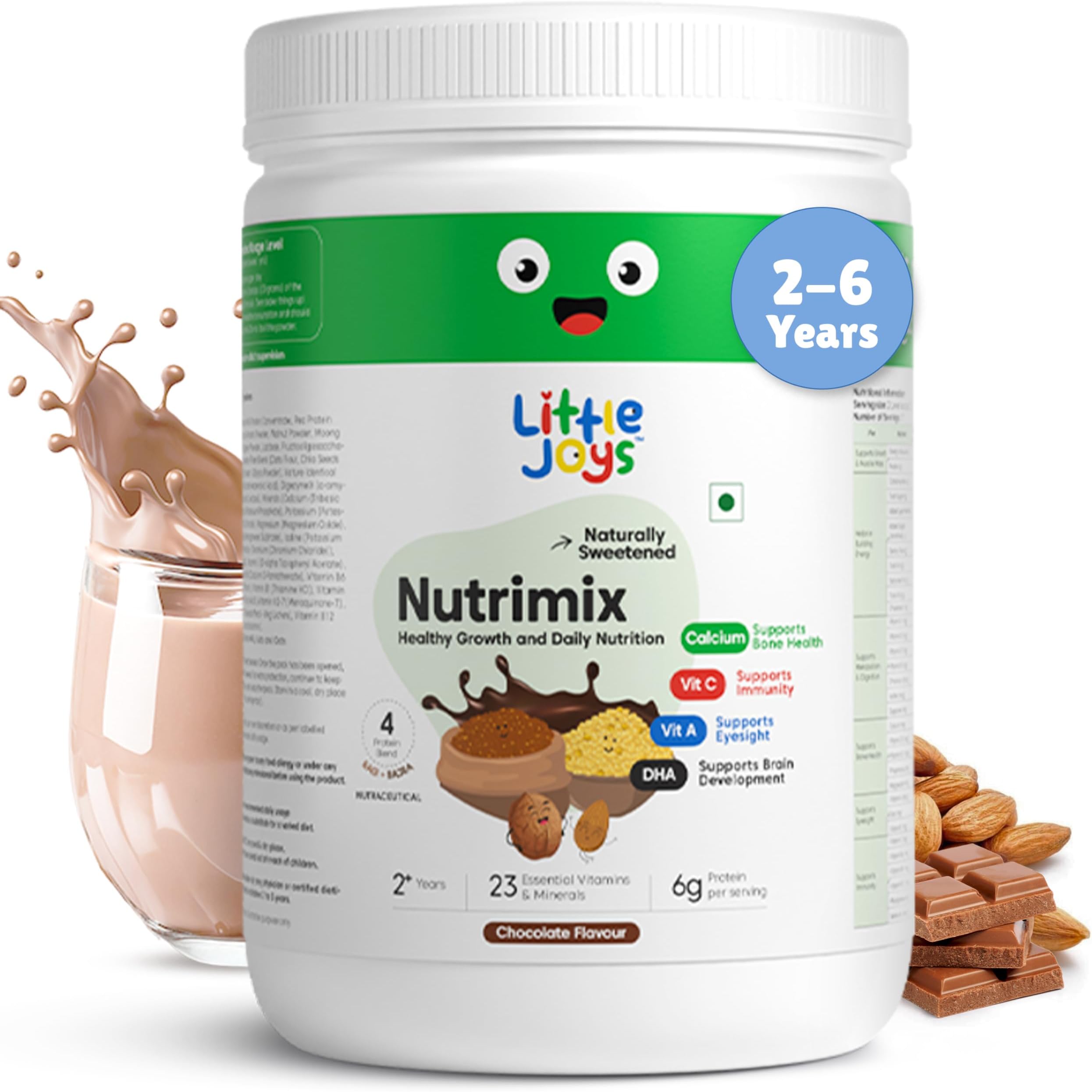 Nutrition Powder Chocolate Flavor 400 grams | Health & Nutrition Drink for Young Kids (2+ Years) | With Goodness of - Ragi, Bajra, Jaggery, Dates, Almond, Walnuts, & Oats