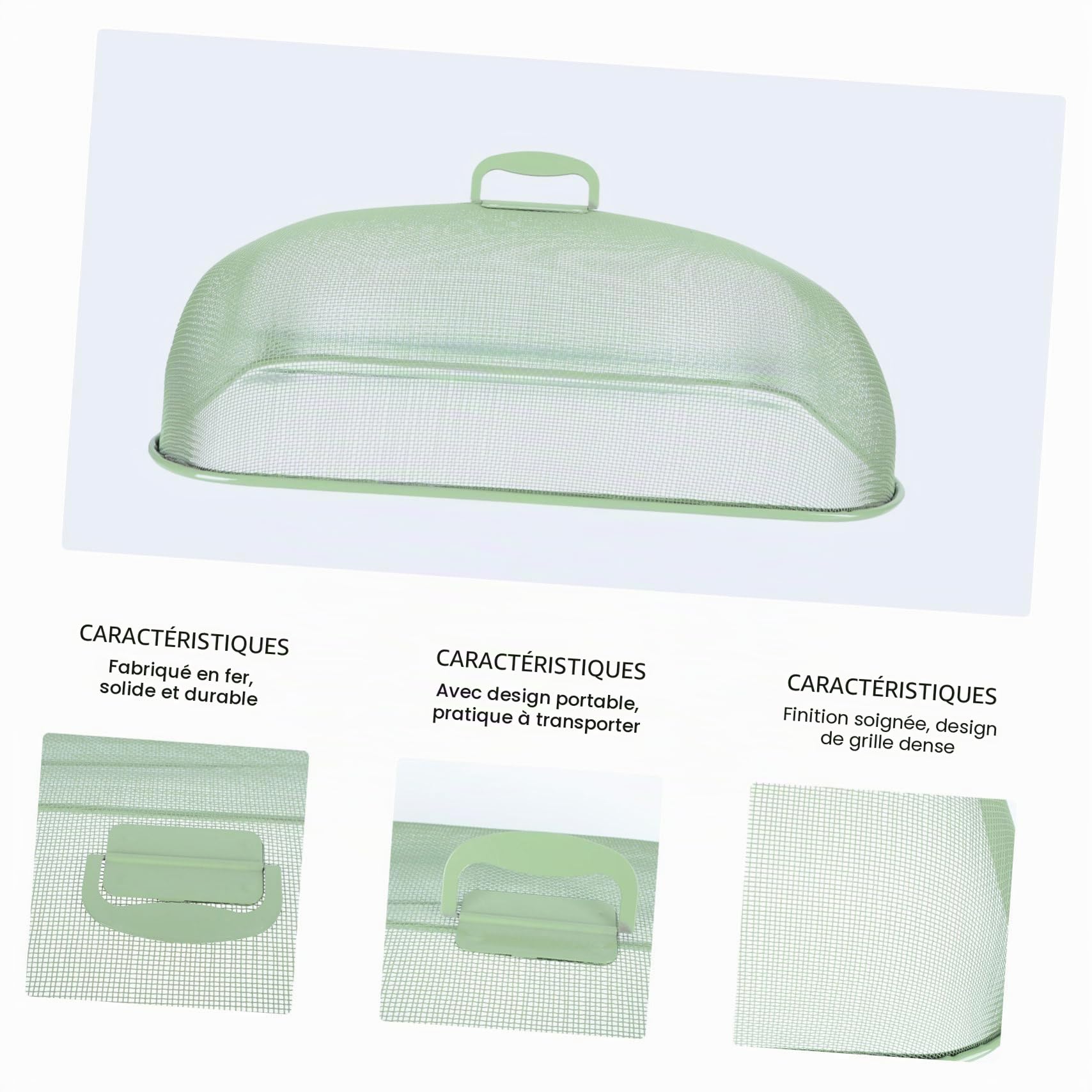 Couverture Alimentaire Créative en Fer Vert, Protection et Conservation