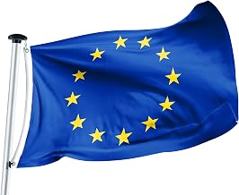 European Flag 100 x 150 cm with Eyelets - Nautical Flag Fabric 160 g/m² - Very Long Life and Weatherproof - European Flag