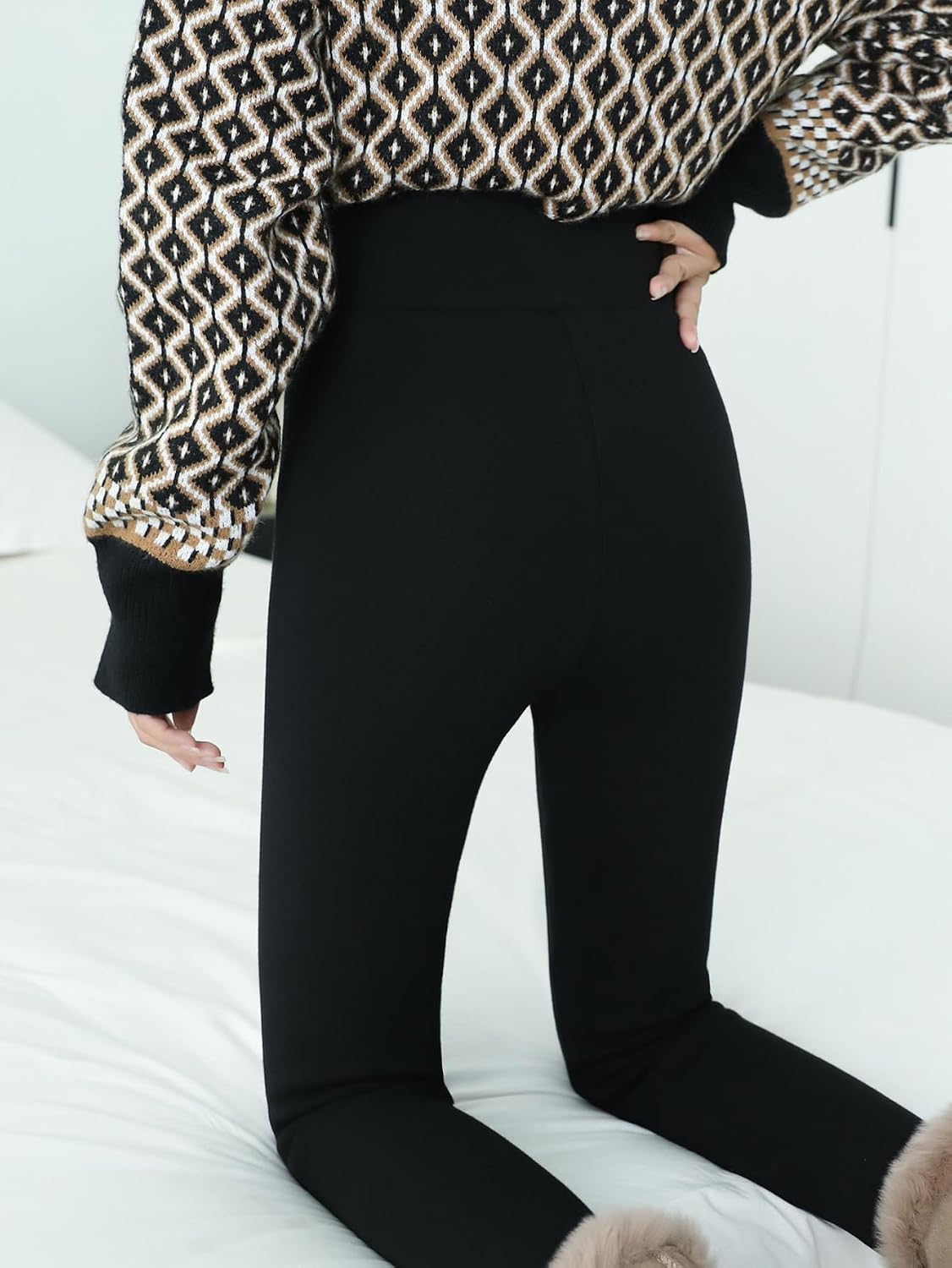 Fleece Lined Leggings Women - Thermal Thick Winter Warm Snow Pants