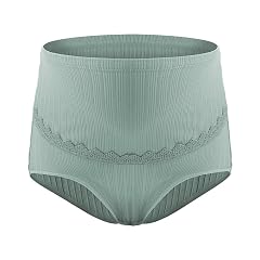 NATHGAM Women Tummy Control Panties High Waisted Full Coverage Breathable Underwear Plus Size Stretch Maternity Ribbed Briefs