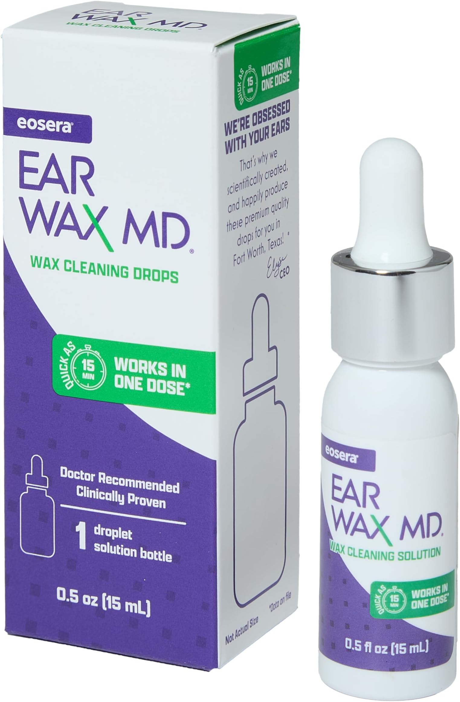 Ear Wax MD - Fast-Acting Removal Drops | Breaks Down & Dissolves Ear Wax in 1 Treatment | Clinically Proven | Gentle & Safe | 15mL