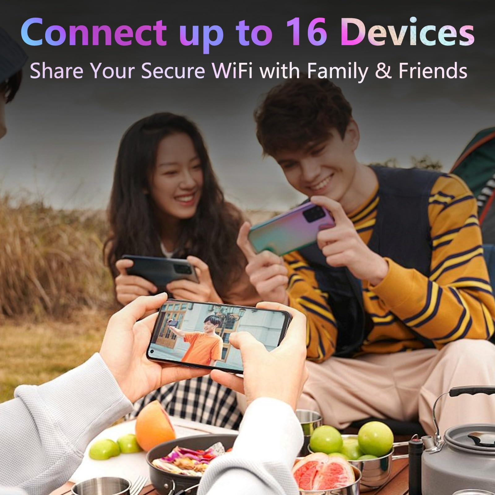 Router Wi-Fi 5G 6 portatile - Fino a 2,7 Gbps, 5000 mAh, banda doppia 5G, Wi-Fi di tasca con copertura in oltre 200 paesi, collegabile a fino a 16 dispositivi, MiFi ad alta velocità