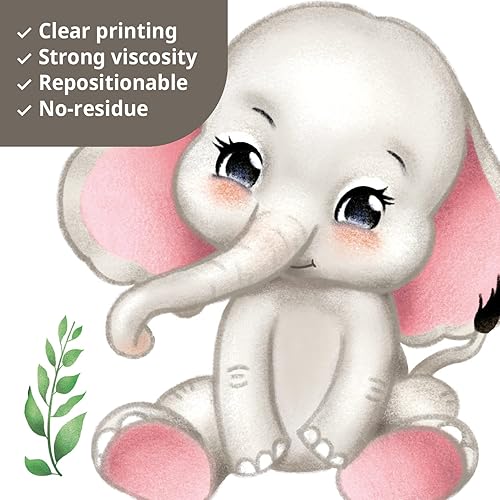 Miniatura 5 de DECOWALL DS12-8073 Calcomanías de pared de animales para bebé, decoración para niños, cuarto de bebé, decoración de habitación Safari mono selva