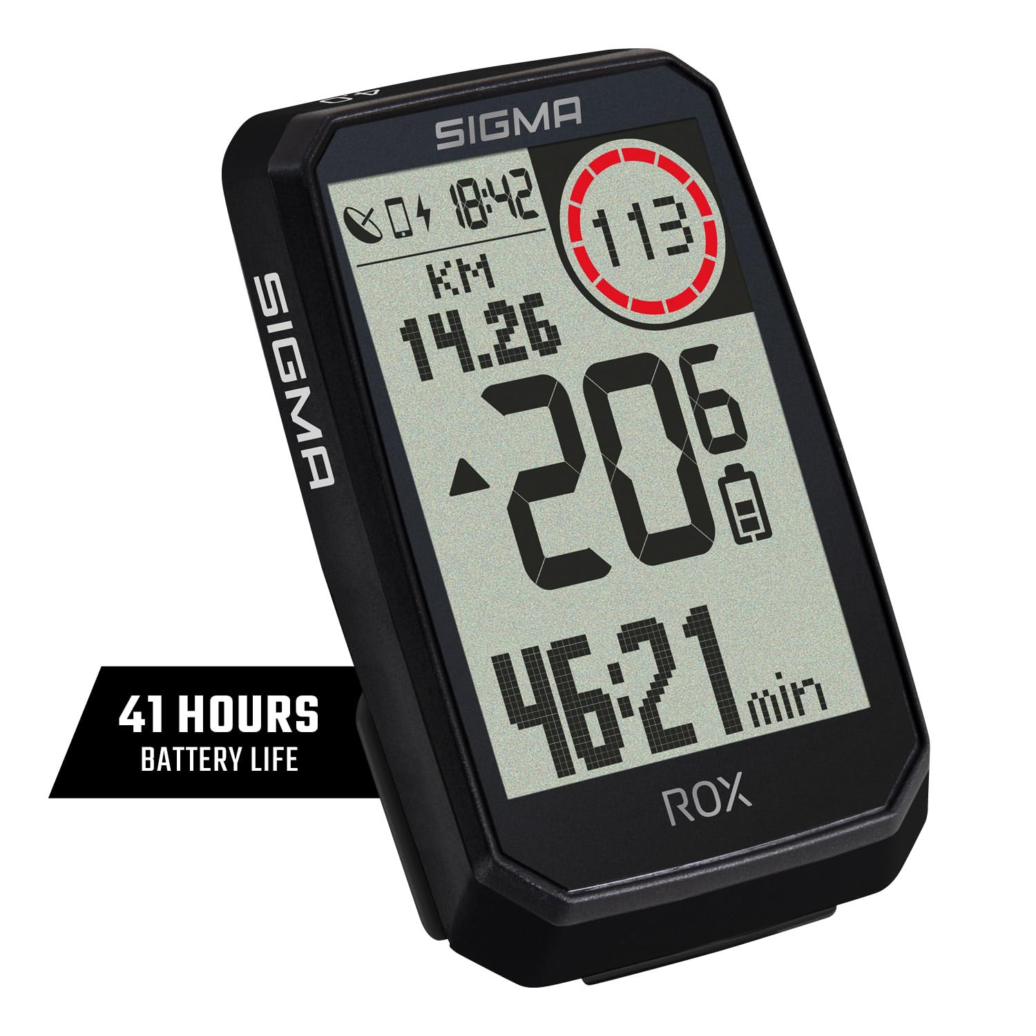 SIGMA ROX 4.0 Endurance Black | 41h Akkulaufzeit | 30 Funktionen wie Re-Routing & Höhenmessung | E-Bike Kompatibilität | ANT+&BLE |Werkzeuglose Montage&USB-C| kabelloser Fahrradcomputer