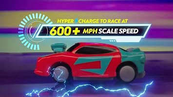 Hyper Burst Battle Racers Yellow Crusher Car & Launcher | Over 600+ MPH Scale Speed! | Racing Micro Scale Cars and Battle Action Toys | Ages 5+