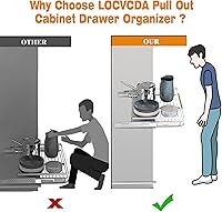 Vista 6 de Organizador de gabinete extraíble, estantes extraíbles expandibles de 17.1 ~ 28 pulgadas de ancho x 22.5 pulgadas de profundidad para armarios