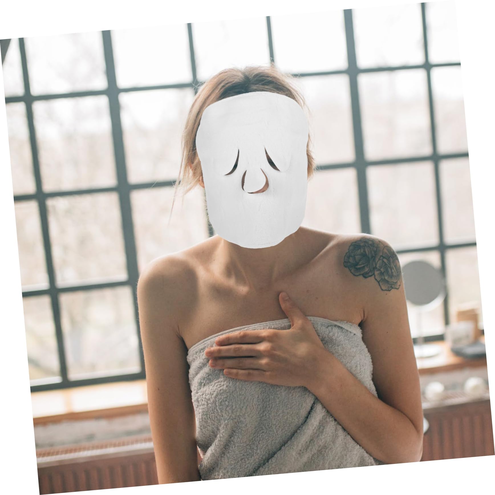 VALICLUD 4 Set Asciugamano Per Il Viso Maschere Facciali Per La Cura Della Pelle Maschere Facciali Per Le Donne Maschere Per Il Viso Riutilizzabili Vello Di Corallo Bianca 2 Pezzi*4