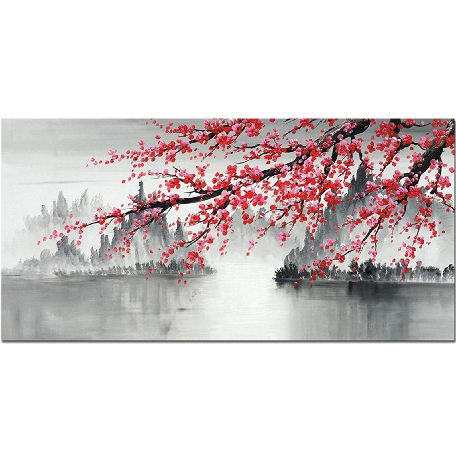 DIY 5D Diamond Painting Pełne zestawy śliwkowy krajobraz diamentowy obraz według liczb, duży pełny kryształ, kryształ, haft, krzyżyk, mozaika, płótno, ściana, sztuka dekoracja, okrągła, wiertarka, 60 x 120 cm