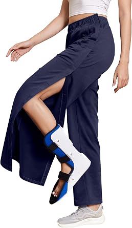 Deyeek Womens Tear Away Pants Side Snap Post Surgery Sweatpants