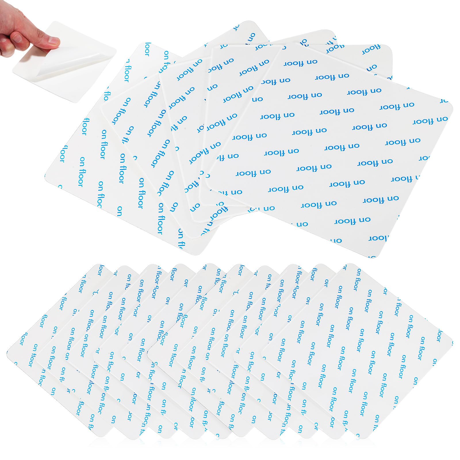 Pegatinas antideslizantes Operitacx: 16 tiras cuadradas blancas 100x100 mm para alfombras