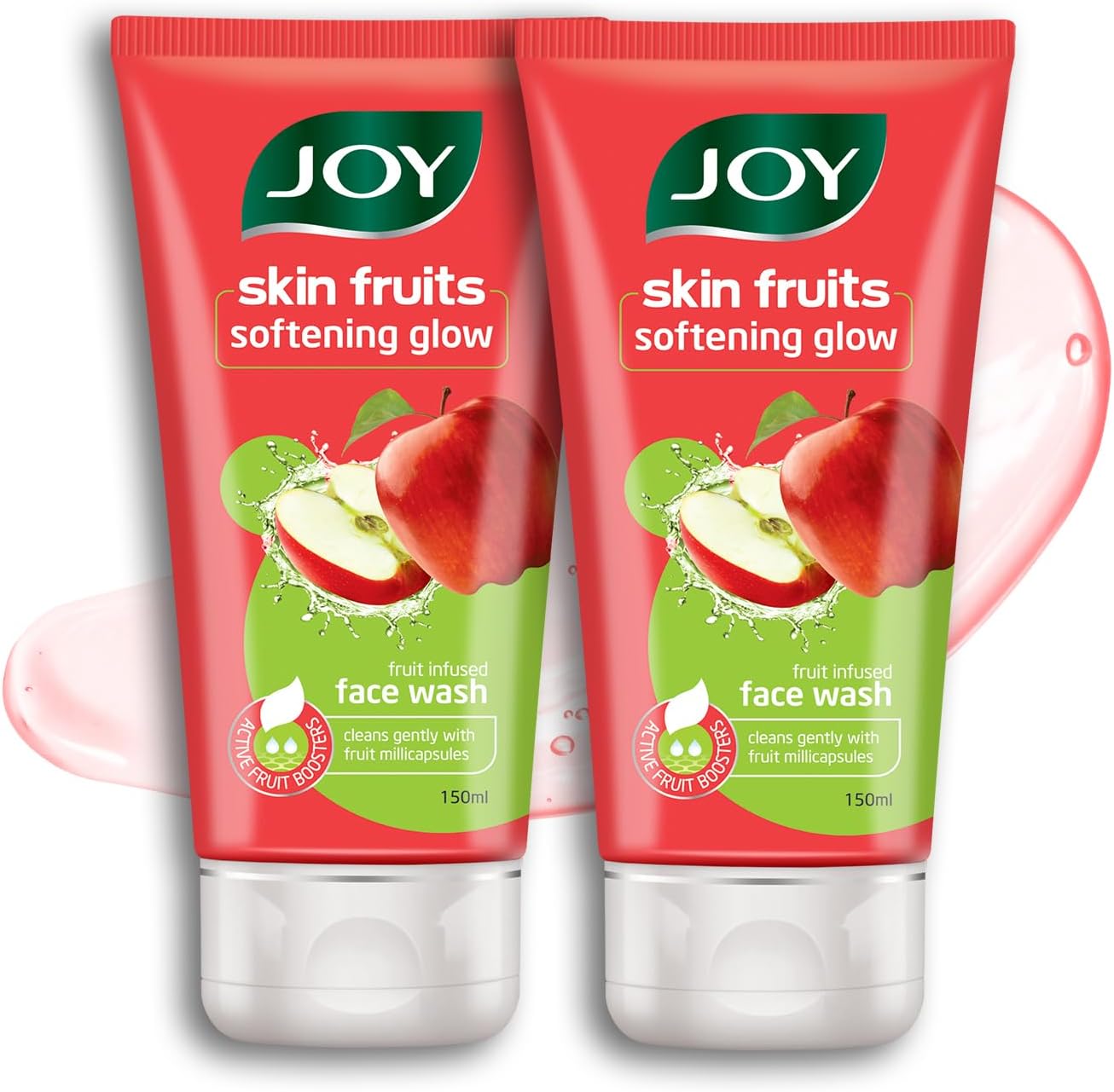 Skin Fruits Apple Face Wash for Glowing Skin | Softens, Moisturises & Nourishes | Natural AHAs, No Sulphates, Paraben Free | All Skin Types - 150ml x 2