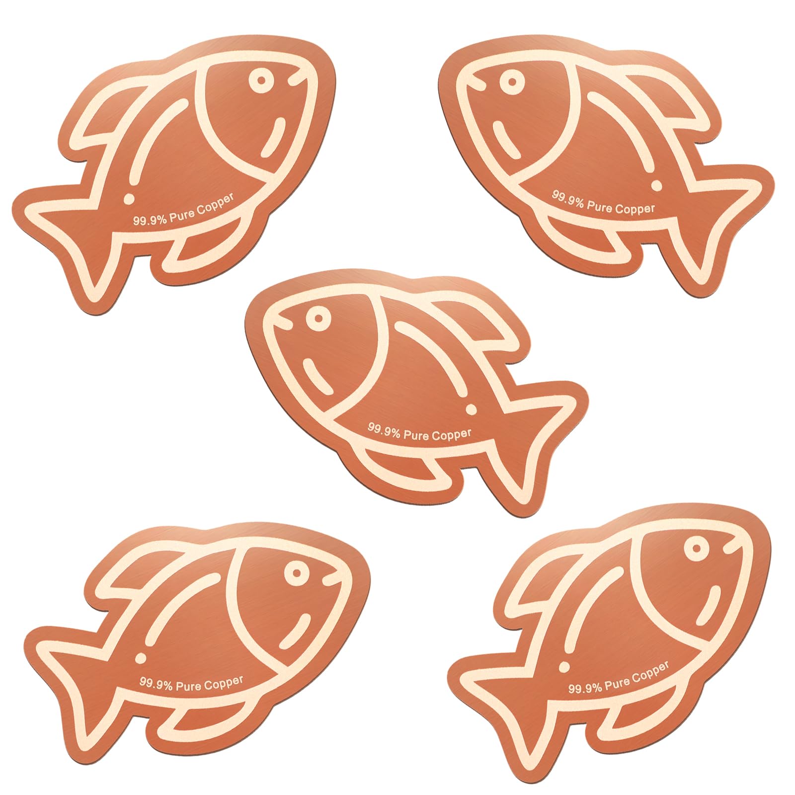5Pcs Bird Bath Copper Disk 99.99% Pure Copper Purification Disk 0.6mm for Clean Water via Natural Physics Universal Fit for All Season Outdoor Birdbaths,Bowls and Garden Fountains(Fish)