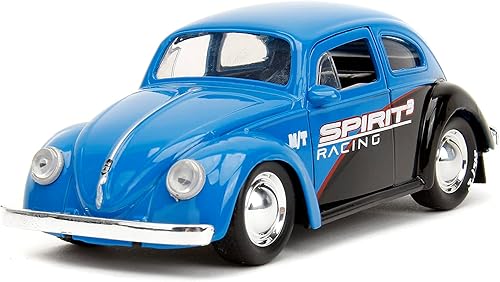 Miniatura 5 de Punch Buggy 1:32 Escala 1:32 Volkswagen Beetle 1959 - Auto fundido a presión con mini guantes (azul), juguetes para niños y adultos