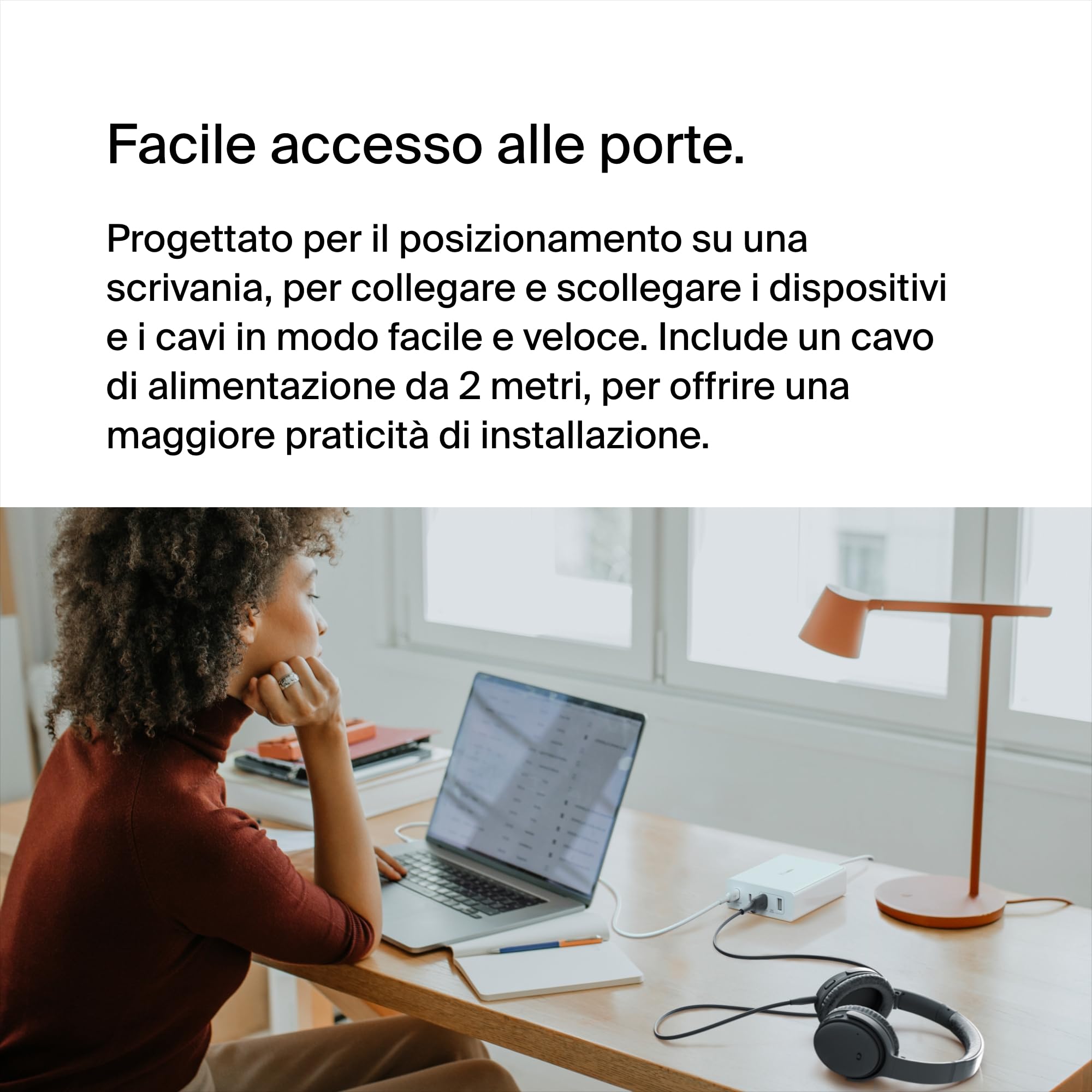 Belkin Stazione di ricarica multi dispositivo USB GaN da 108 W, hub da tavolo per ricarica rapida, 2 USB Type-C, 2 USB-A per iPhone, MacBook, Pro, Air, iPad Pro, Air, Samsung Galaxy, Pixel e altri