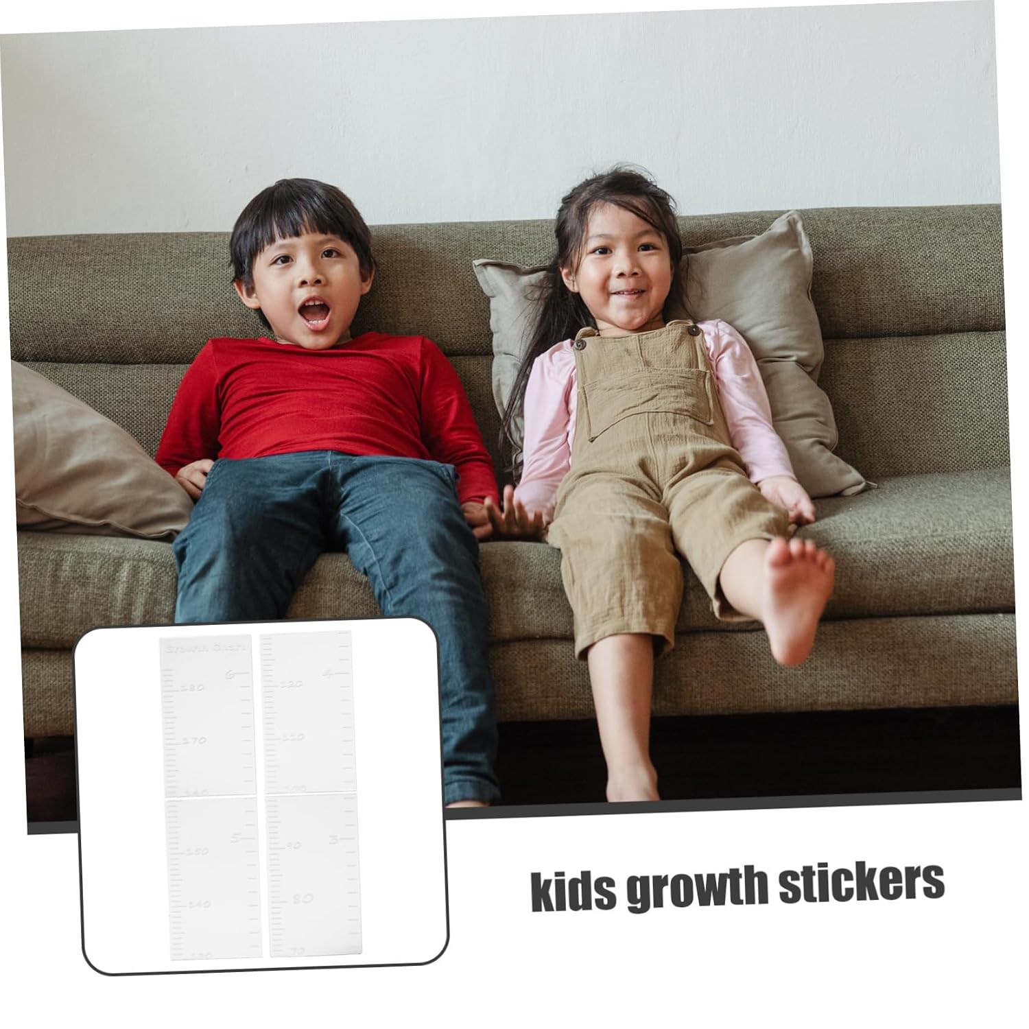 Self-Adhesive Height Measurement and Girls Growth Chart Wall Decal Mirror Finish for Home Decor Easy to Apply for Boy Girl Rooms