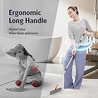 Vista 7 de AIR U+ Cepillo de lechada con mango largo cepillo de limpieza giratorio de 180° con pinzas para sujetar el cabello en forma de V cepillo de lechada