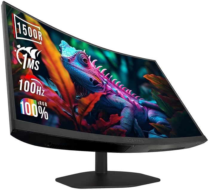 New! Sceptre Curved 24-inch Gaming Monitor 1ms 100Hz 1500R DisplayPort HDMI X2 Eye Care 100% sRGB Build-in Speakers, Machine Black 2026 (C248W-FW100T Series)