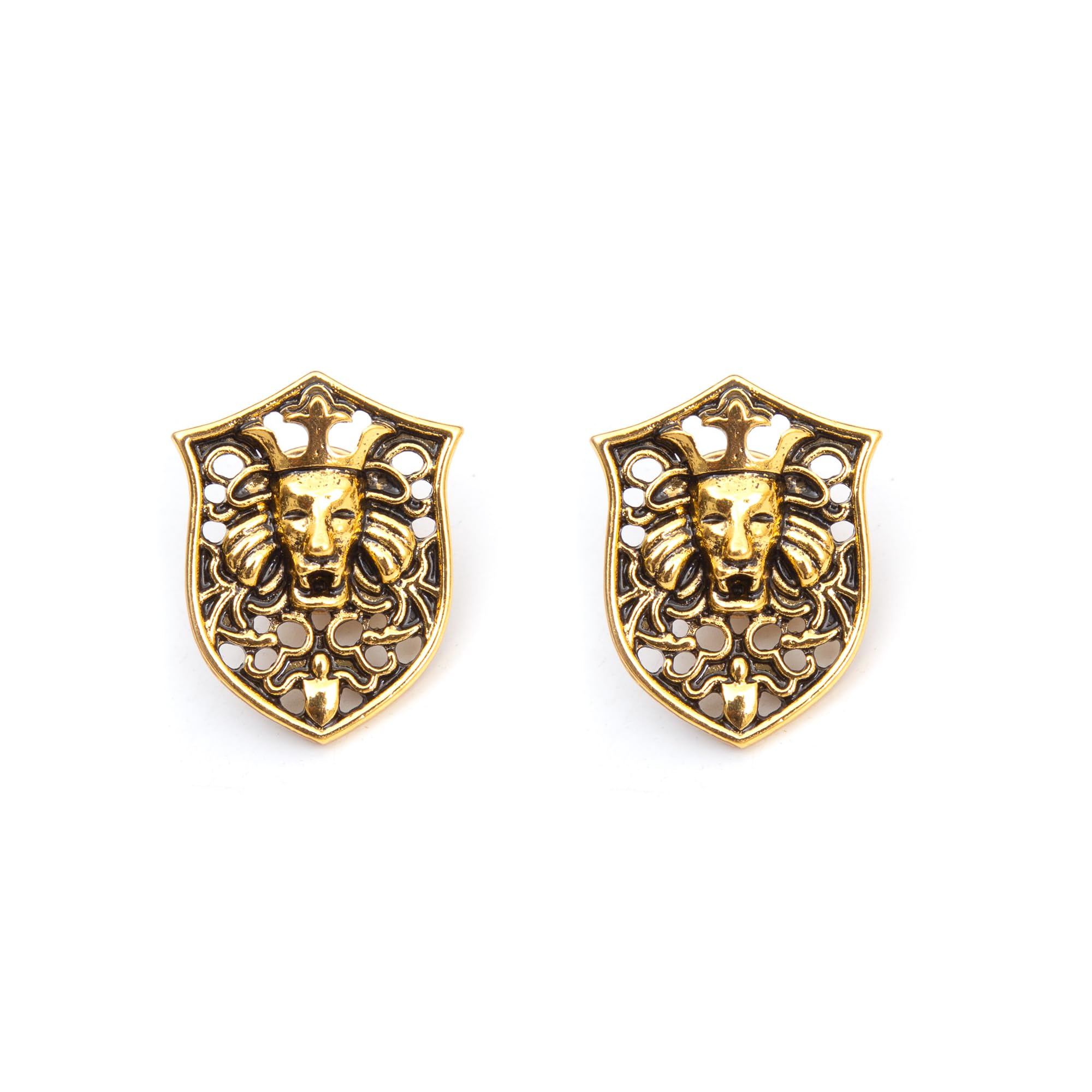 To The Nines Antique Golden Lion Collar/Lapel Pins