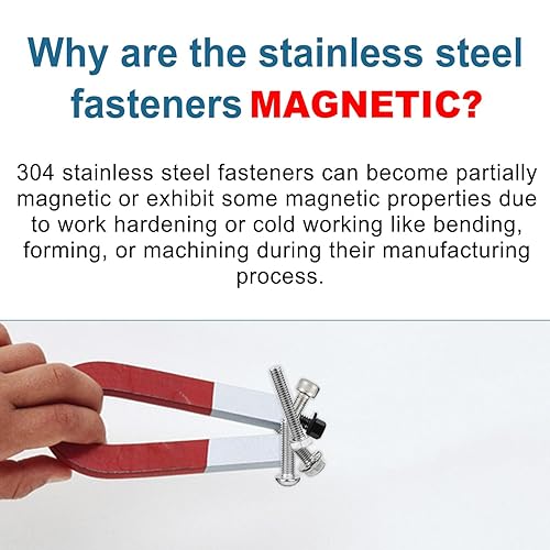 Miniatura 8 de Juego surtido de pernos de brida de acero inoxidable M8 con tapa hexagonal M8, tornillos, tuercas y arandelas, M8-1.25 x 122025301.378 in, estuche