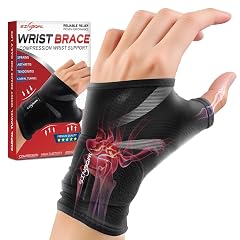Carpal Tunnel Wrist Brace Adjustable Wrist Compression Sleeve Hand Brace for Wrist and Thumb Pain Relief Arthritis Tendonitis