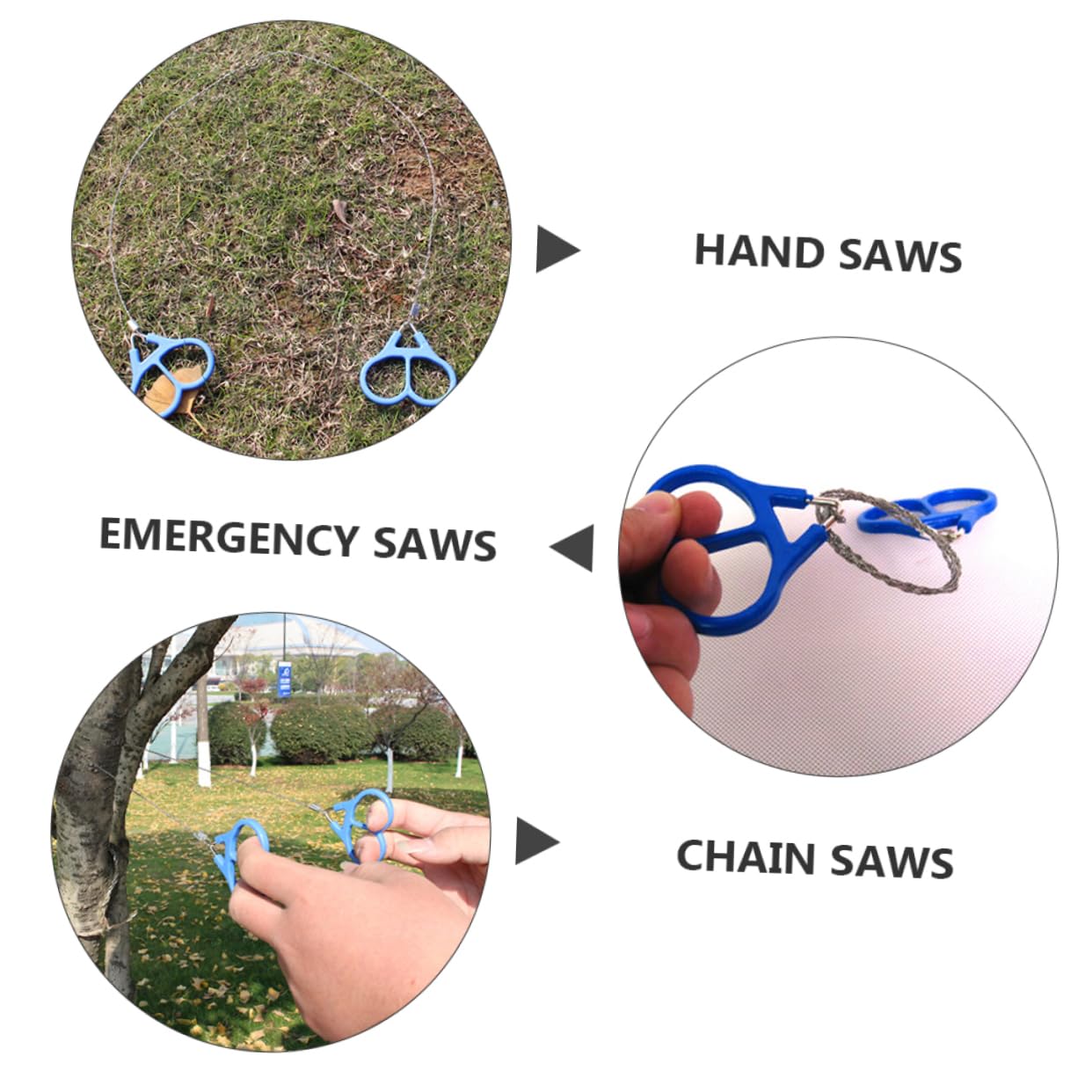 Toddmomy 2pcs Stainless Steel Manual Rope Saws Portable Camping Cutting Tools for Survival Hiking and Outdoor Activities for Cutting Trees and More