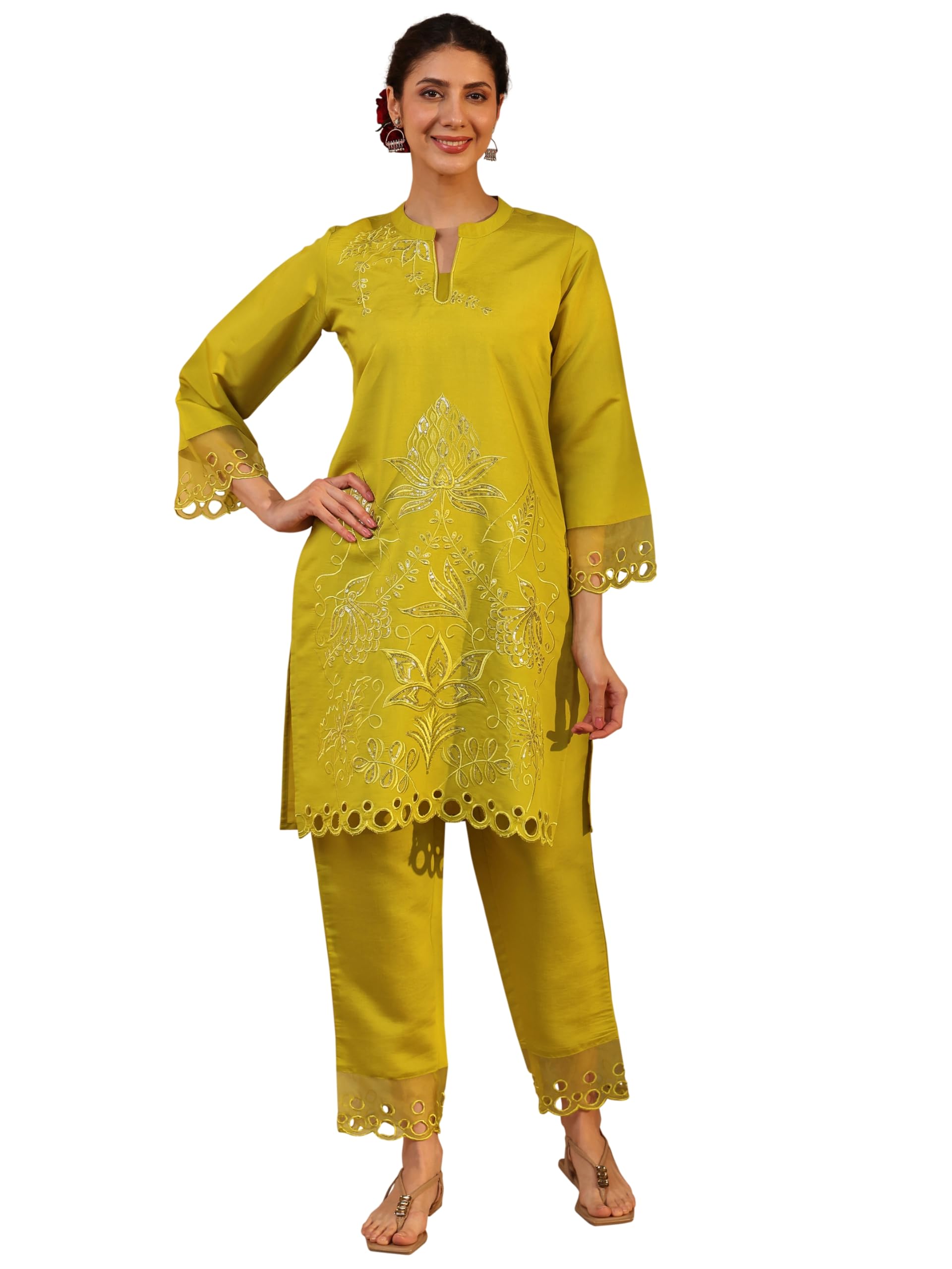 libas Printed Silk Blend Co-ord Set-picture-38
