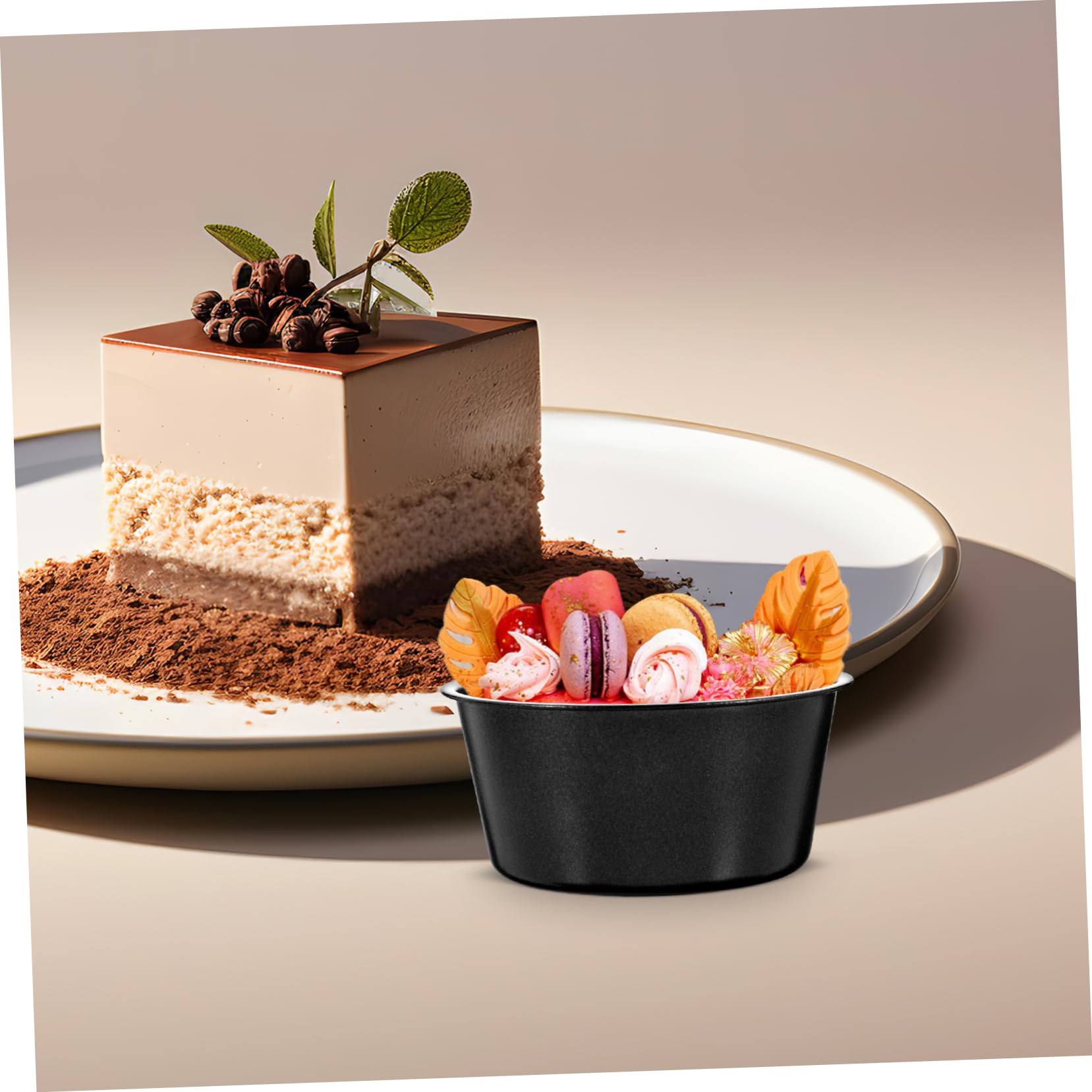 MAGICLULU 12stücke Teiliges Wiederverwendbare Puddingbecher Kohlenstoffstahl Antihaftbeschichtete Muffinformen Für Kuchen Und Desserts Für Backen Und Pudding Zubereiten