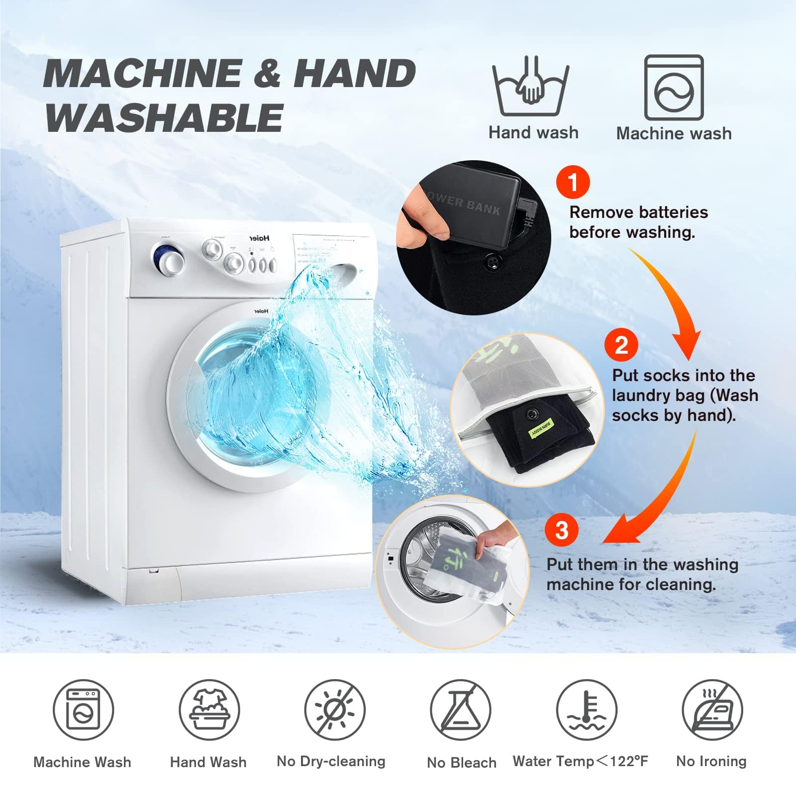 washing machine can you wash heated socks