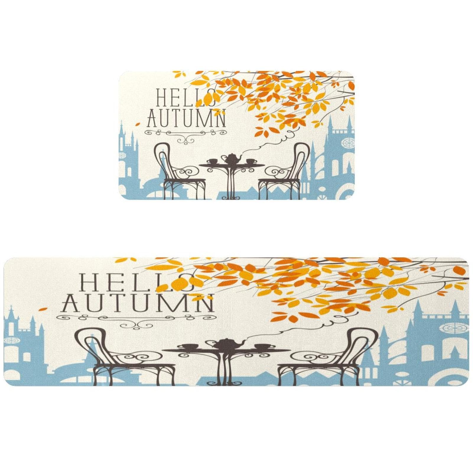 Tapis de cuisine en automne lot de 2 absorbant et lavable