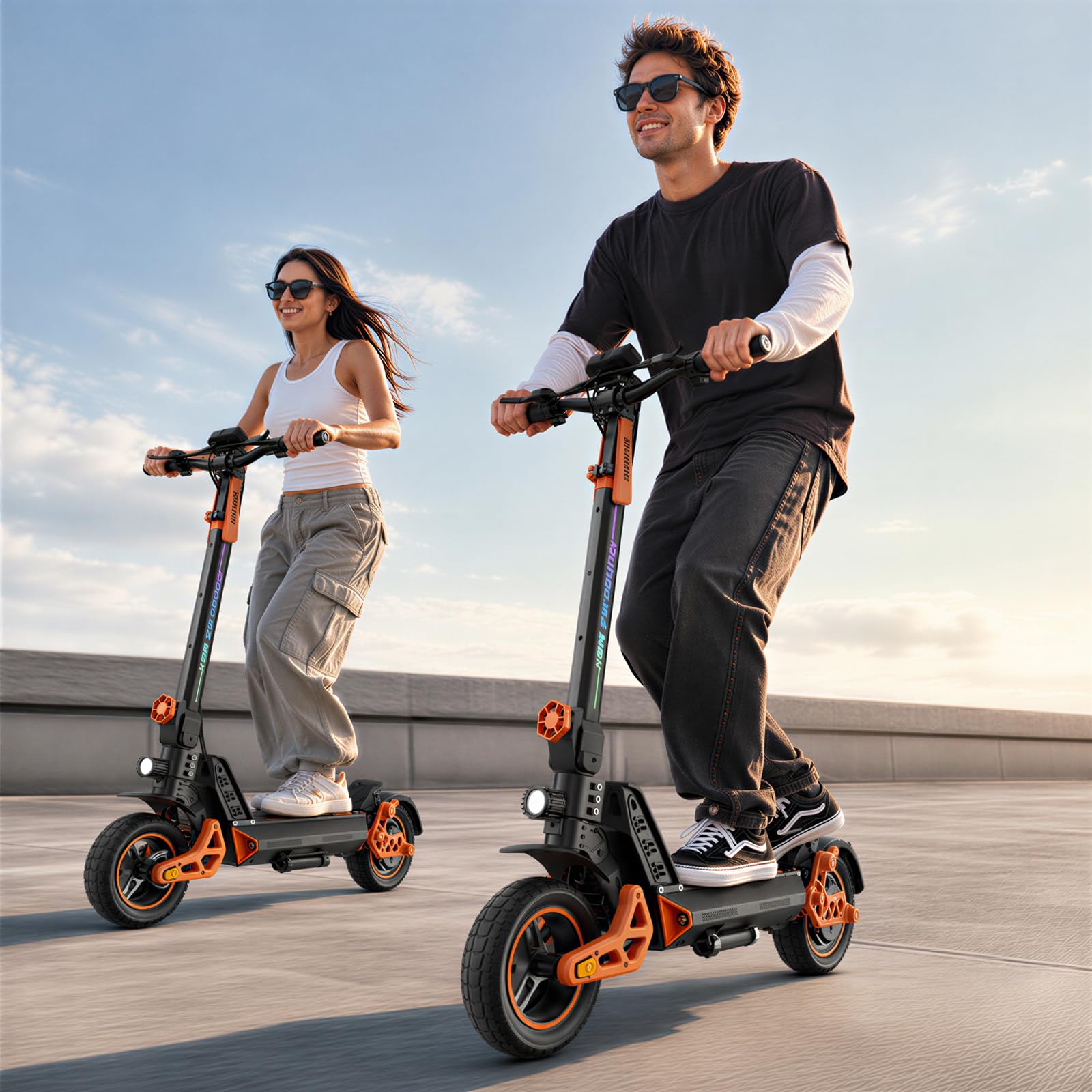 M4 Max Monopattino Elettrico Pieghevole, Autonomia 55km, Ammortizzatore Idraulico Ant., Freno a Disco, Luci LED Full, 3 Velocità, Ruote 10", 120KG, Batteria 48V 15,6Ah