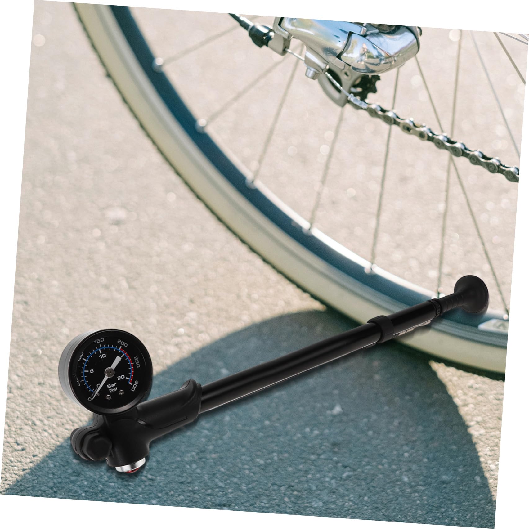 Mikikit Bomba de Suspensión para Bicicleta, Motocicleta y Balones, Bomba de Aire Portátil de Alta Presión con Diseño Compacto para Uso Hogar
