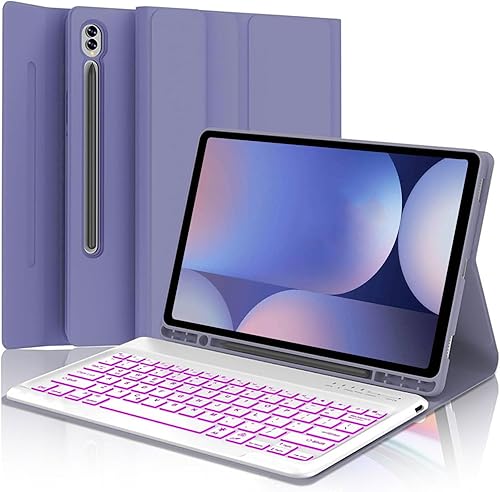 Miniatura 25 de Funda de teclado para Samsung Galaxy Tab S10+ Plus, S9 Plus, S9 FE+, S9+/S8 Plus, S8+/S7 Plus S7+ S7 FE de 12.4 pulgadas, funda de teclado Bluetooth