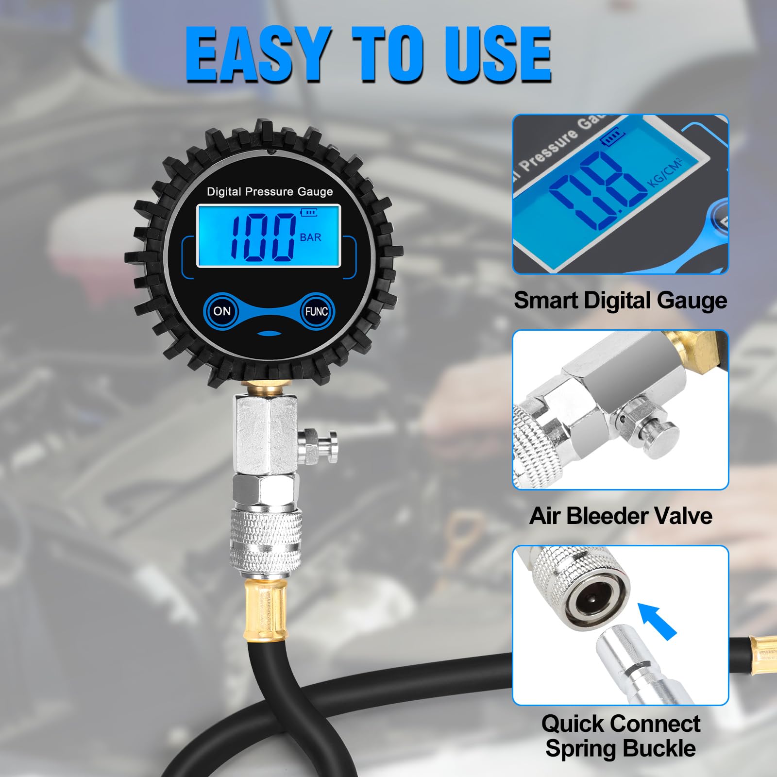 Snapklik.com : BETOOLL 8pcs Compression Tester Automotive - Digital ...