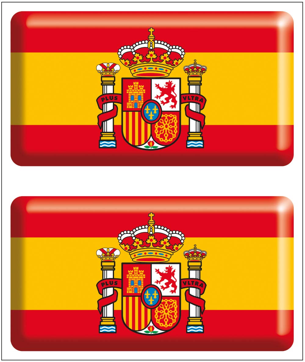 Artimagen Adesivi Rettangolari Bandiera Spagna In Resina - 9 Pezzi, 16x11 Mm, Con Vinile E Inchiostri Di Lunga Durata