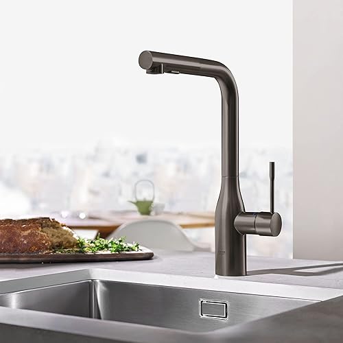 Miniatura 2 de GROHE 30271A00 Essence Grifo de cocina extraíble de doble pulverización de grafito duro (negro pulido)