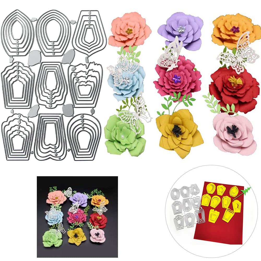 Fustelle Fiori 3D Per Scrapbooking - Set 8 Pezzi In Acciaio Per Taglio Carta E DIY Creativo