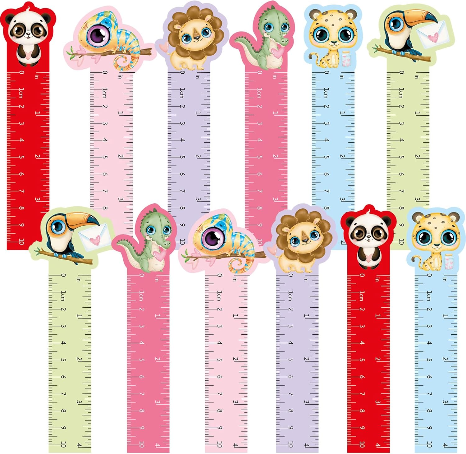 Amazon.com: Valentines Day Animals Rulers for Kids Jungle Animal ...
