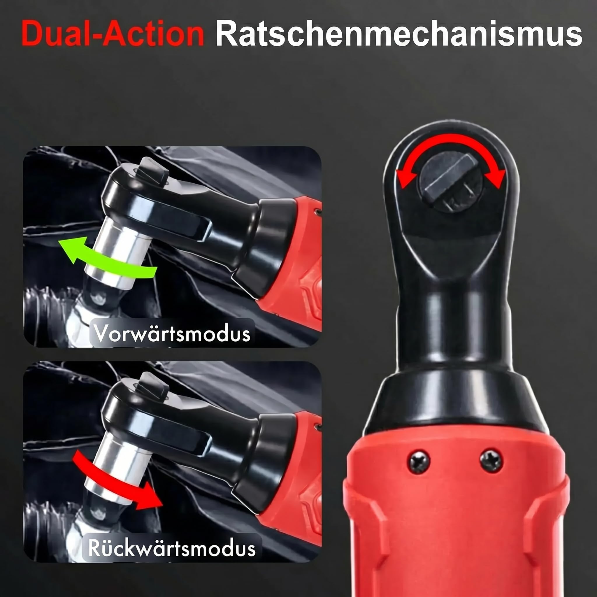 Electric Ratchet Wrench，2 Akkus und Schnellladegerät für Autoreparaturen, Heimwerkerarbeiten (57 Nm)