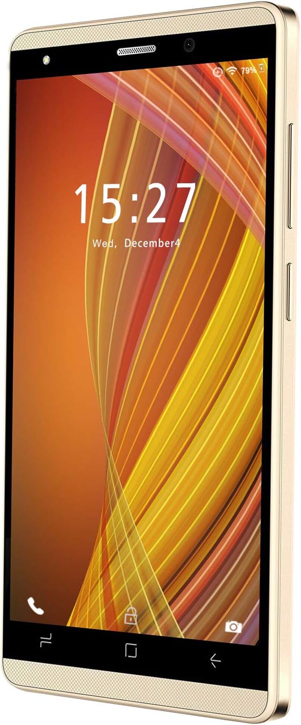 Mobile Phone, DUODUOGO J3 Android 9.0 Phone Unlocked SIM Free Smartphones, 16GB ROM/128GB Quad-Core, 5.1 Inch 18:9 Display, Triple Card Slots, Dual SIM Dual Cameras Wifi, Bluetooth, GPS, FM (Gold)